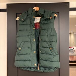 H&M L.O.G.G. Forest Green Puffer Vest with Hood - 6